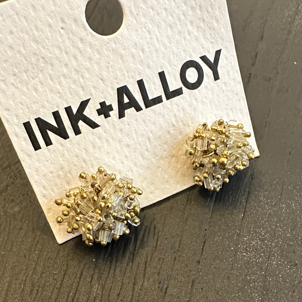 INK+ALLOY Gold and Silver Cluster Earrings